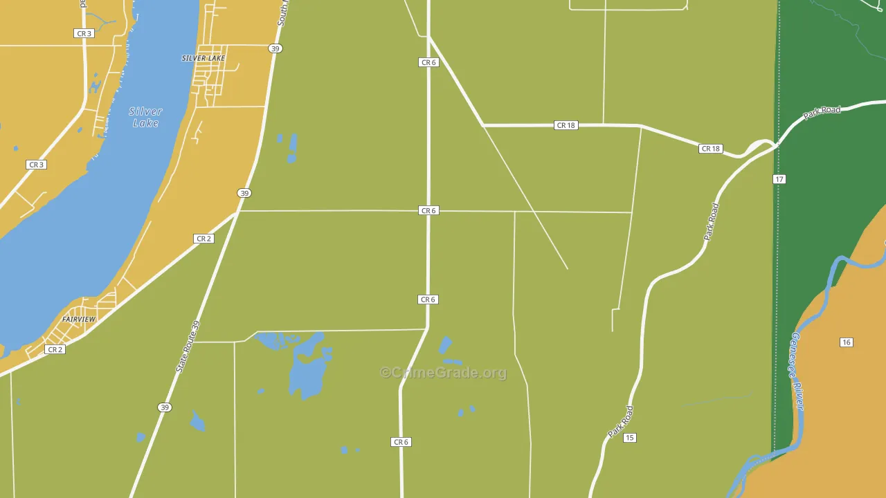 Silver Lake, NY Map of Theft Rates