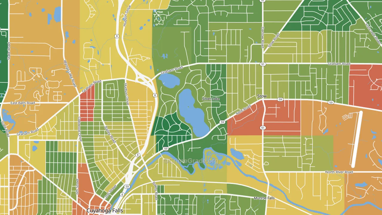 Silver Lake, OH Map of Theft Rates