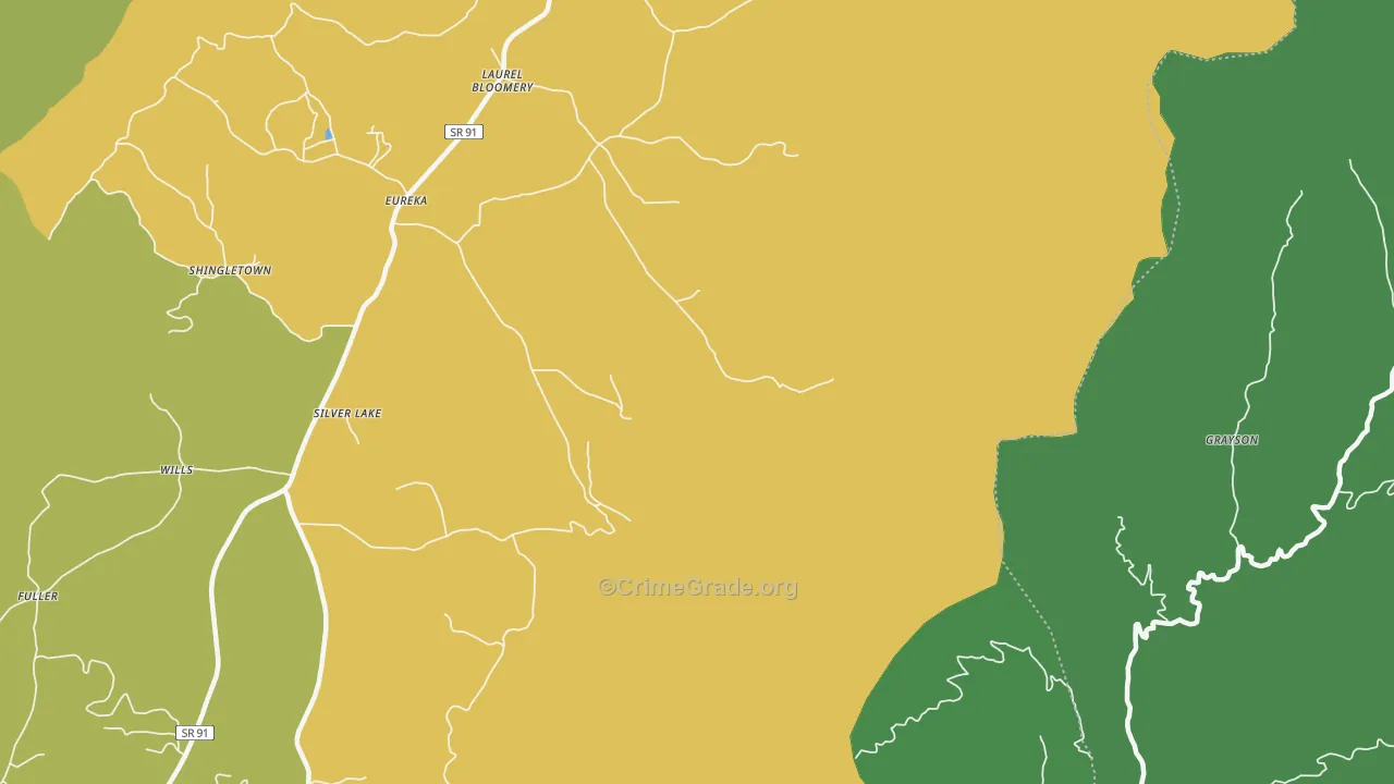 Silver Lake, TN Map of Theft Rates