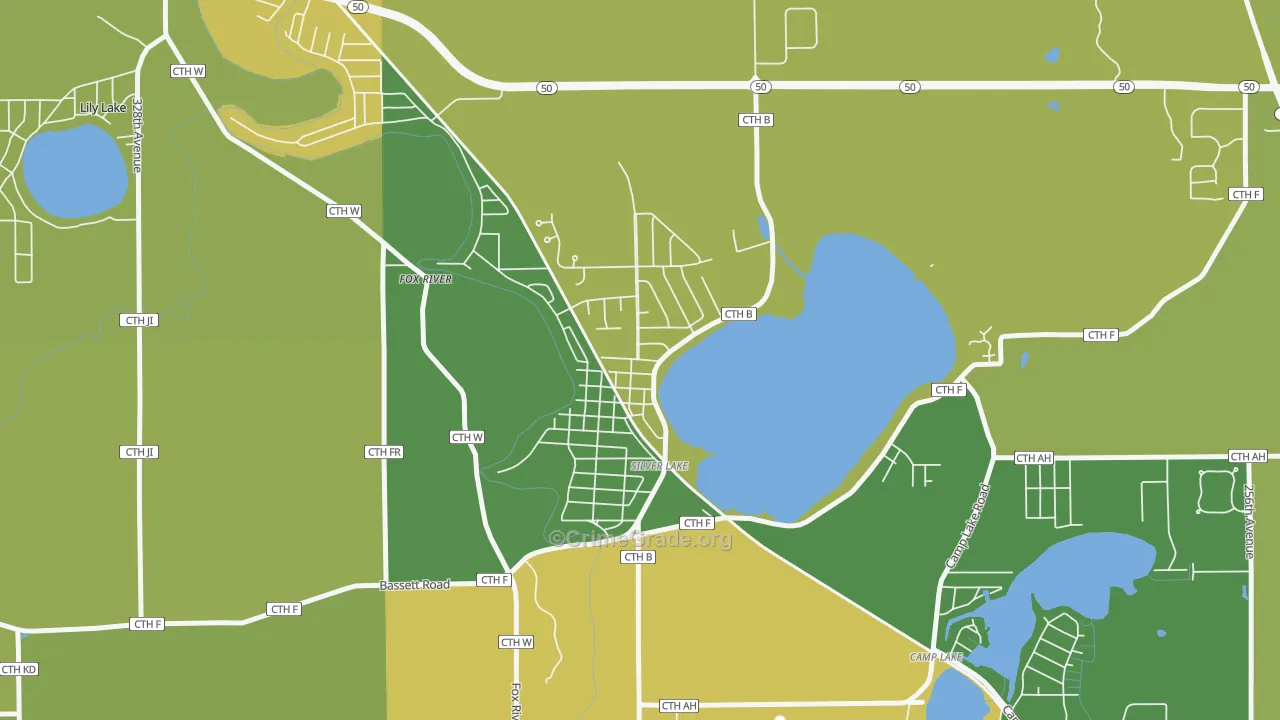 Silver Lake, WI Map of Theft Rates