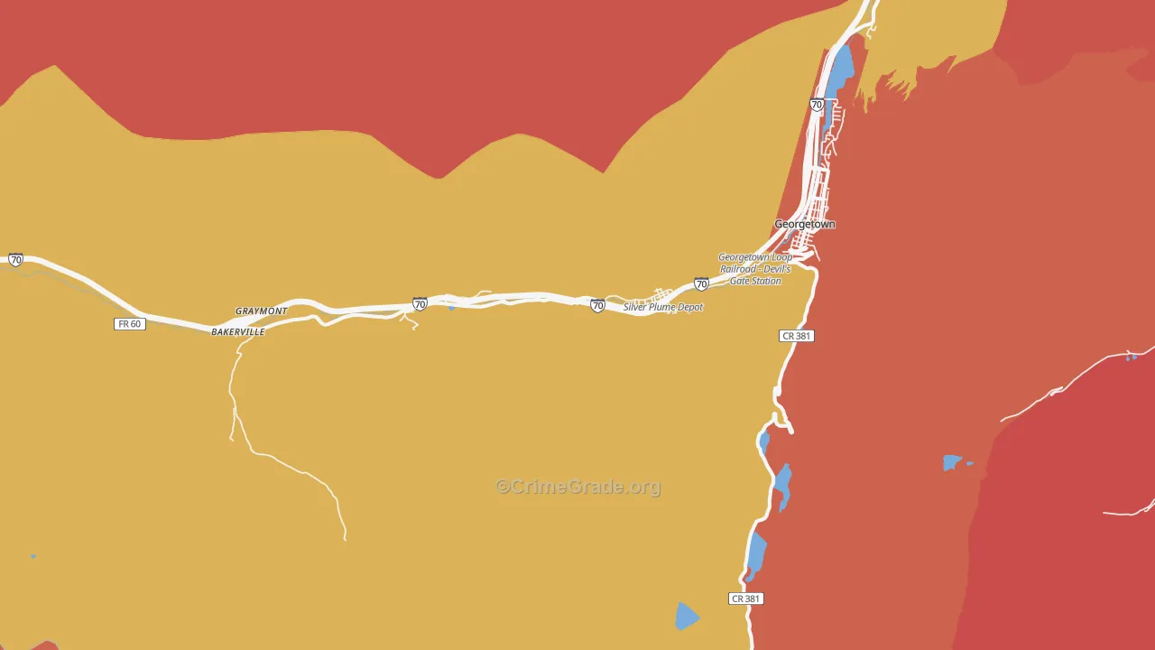 Silver Plume, CO Map of Theft Rates