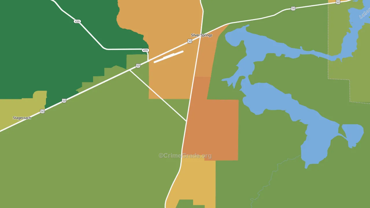 Silver Springs, NV Map of Theft Rates