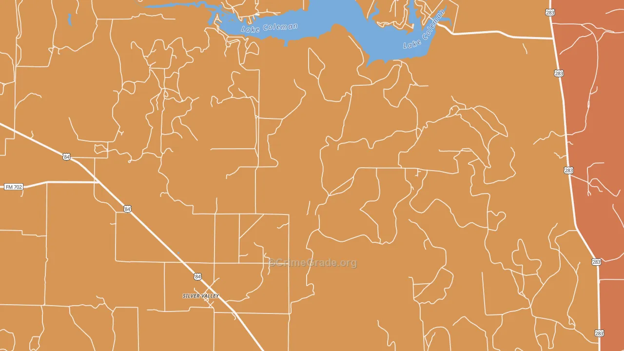 Silver Valley, TX Map of Theft Rates