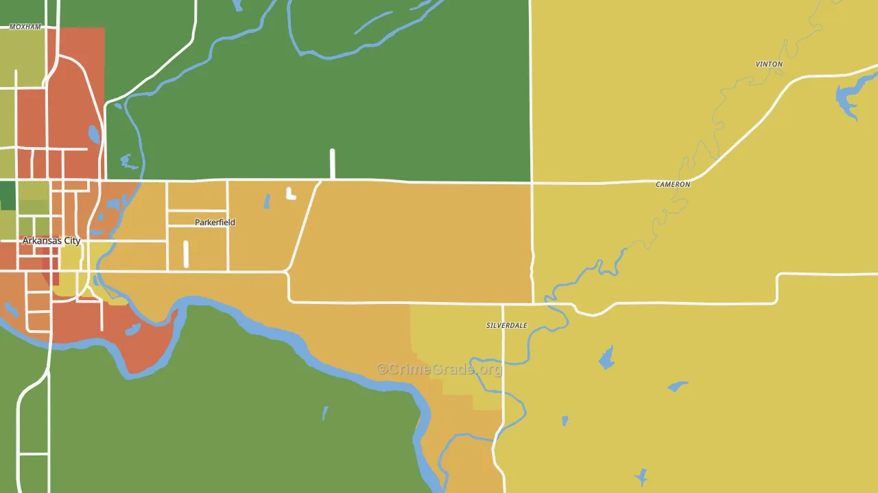 Silverdale, KS Map of Theft Rates
