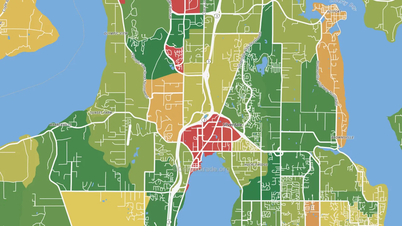 Silverdale, WA Map of Theft Rates