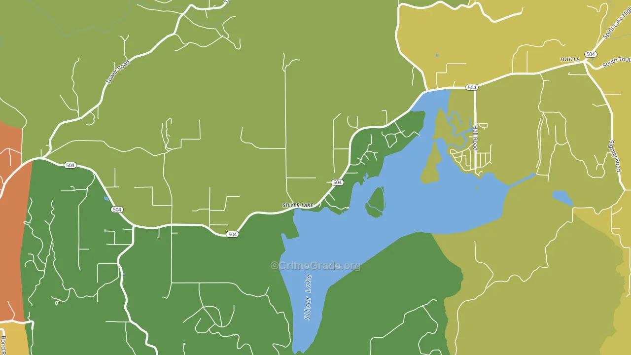 Silverlake, WA Map of Theft Rates