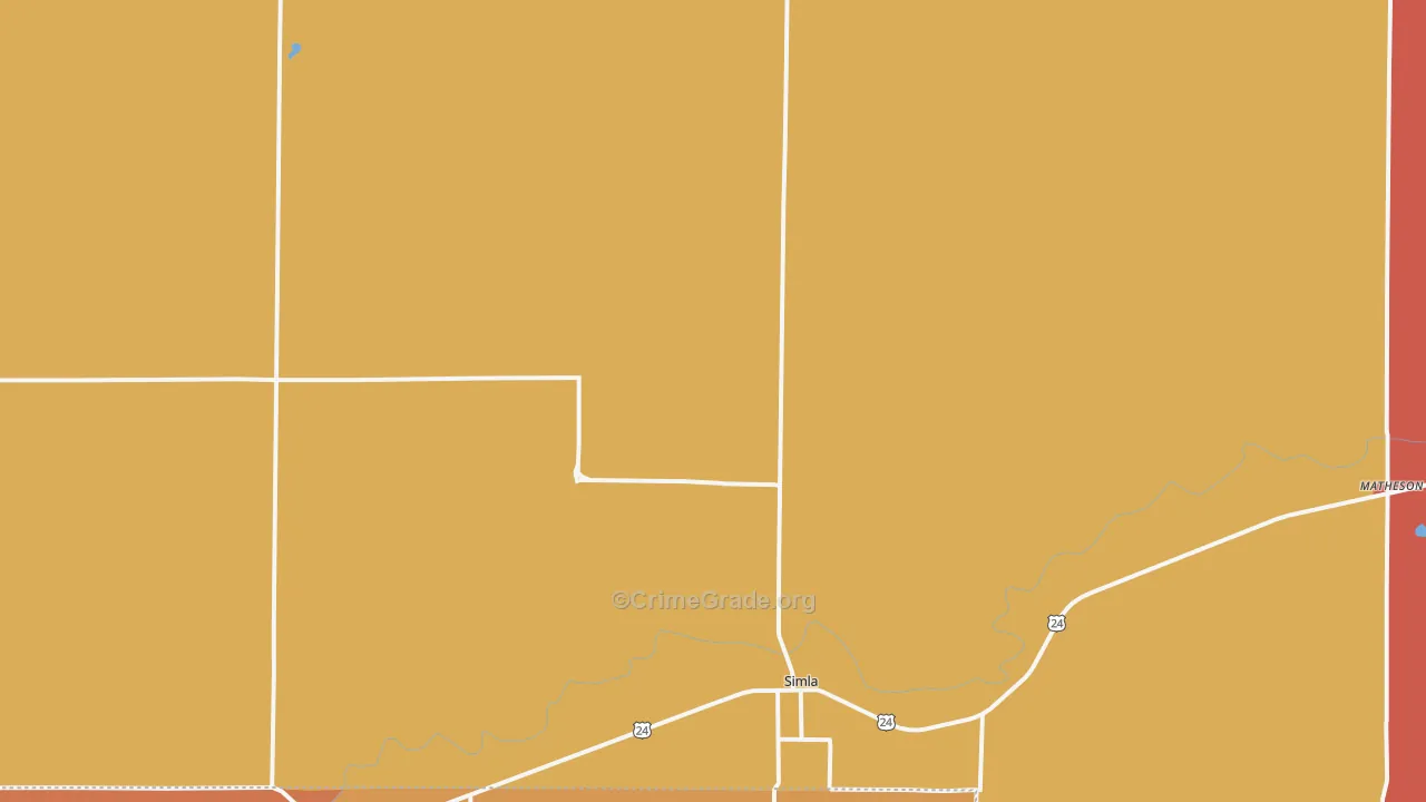 Simla, CO Map of Theft Rates