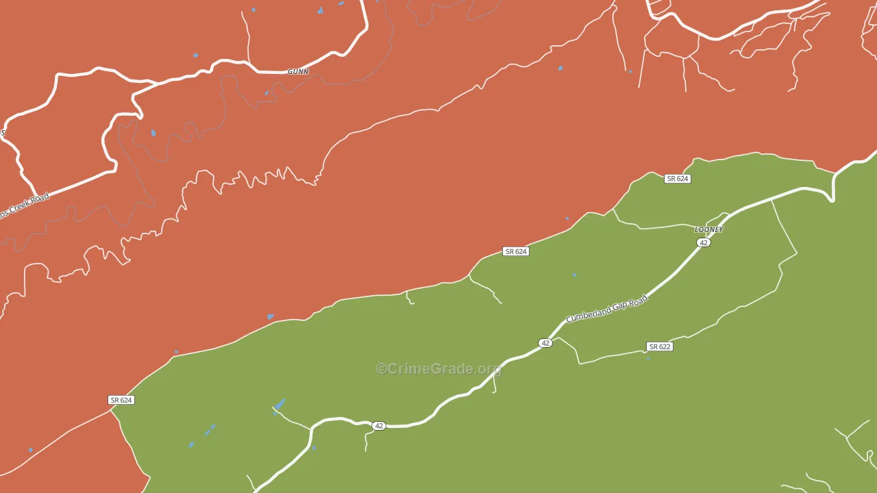 Simmonsville, VA Map of Theft Rates