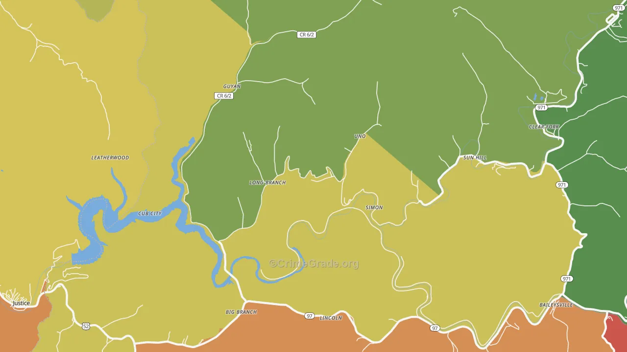 Simon, WV Map of Theft Rates