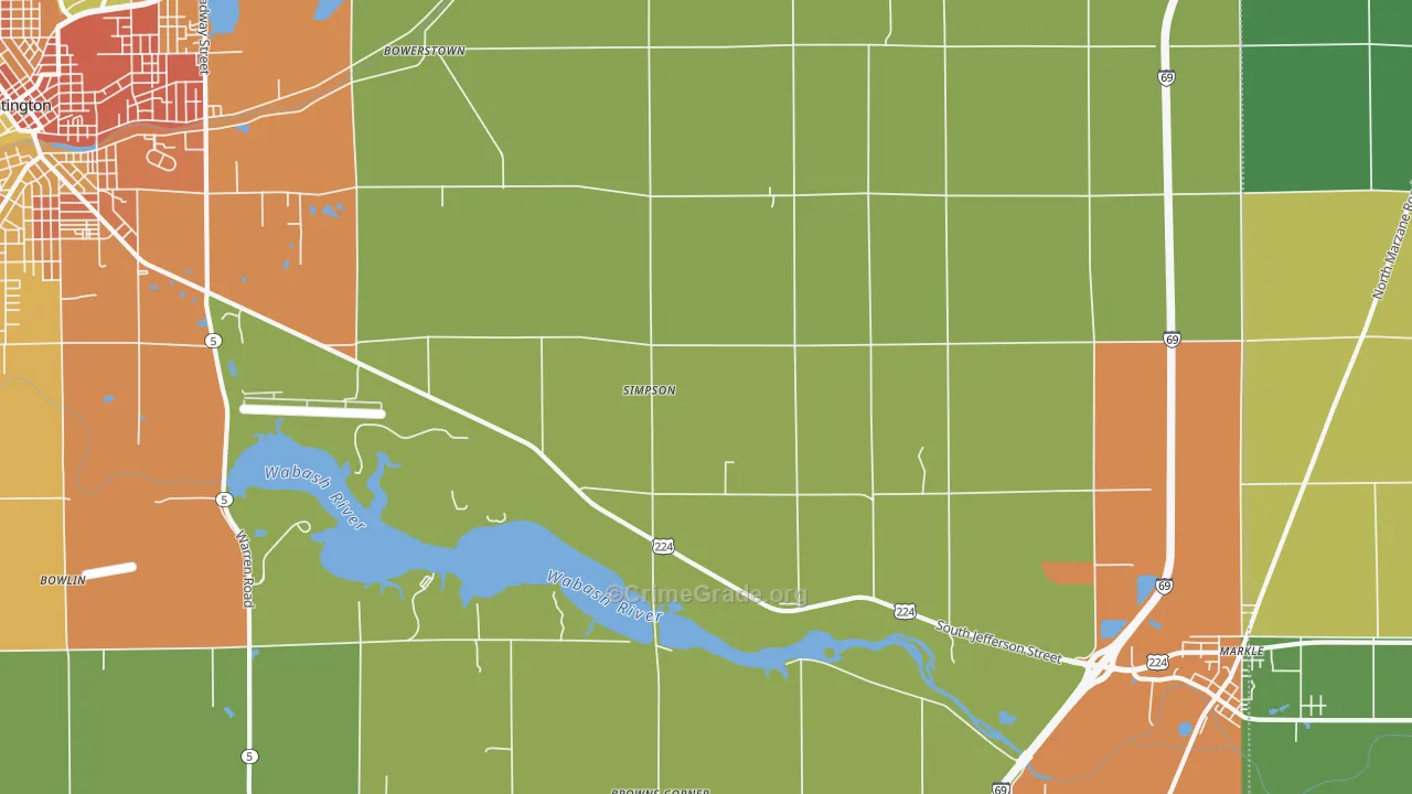 Simpson, IN Map of Theft Rates