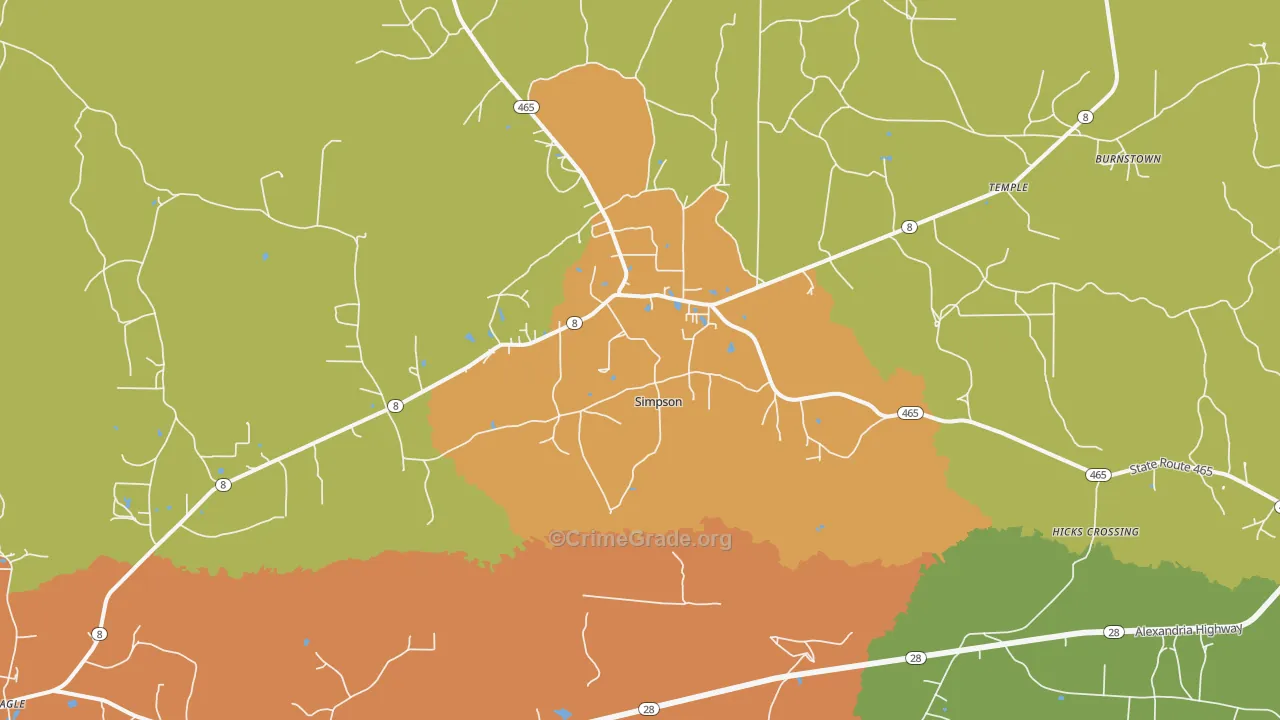Simpson, LA Map of Theft Rates