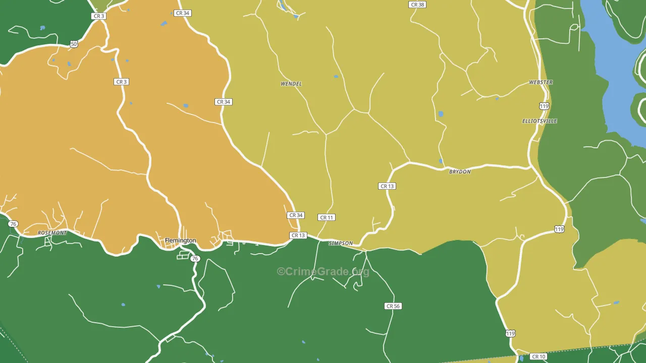 Simpson, WV Map of Theft Rates