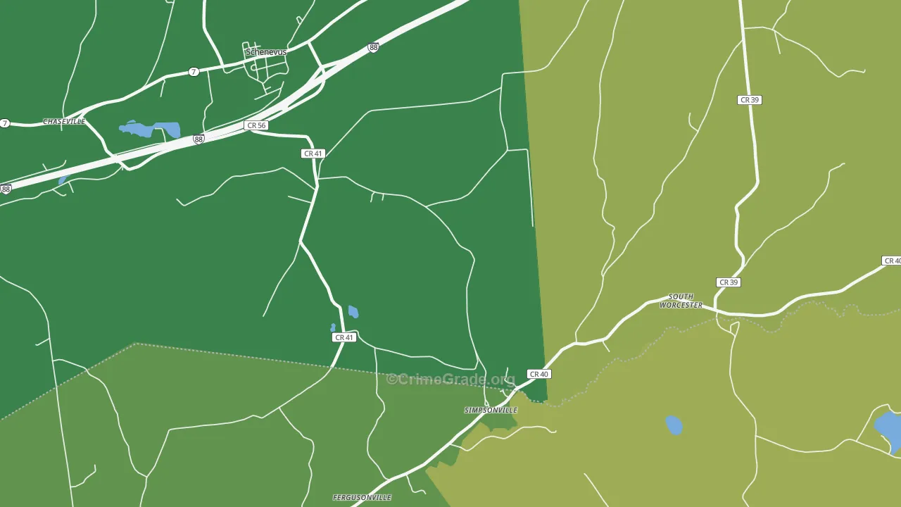 Simpsonville, NY Map of Theft Rates