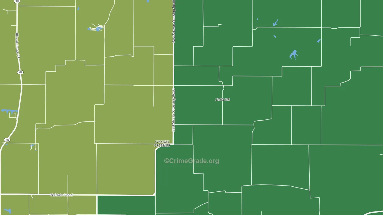 Sinclair, IL Map of Theft Rates