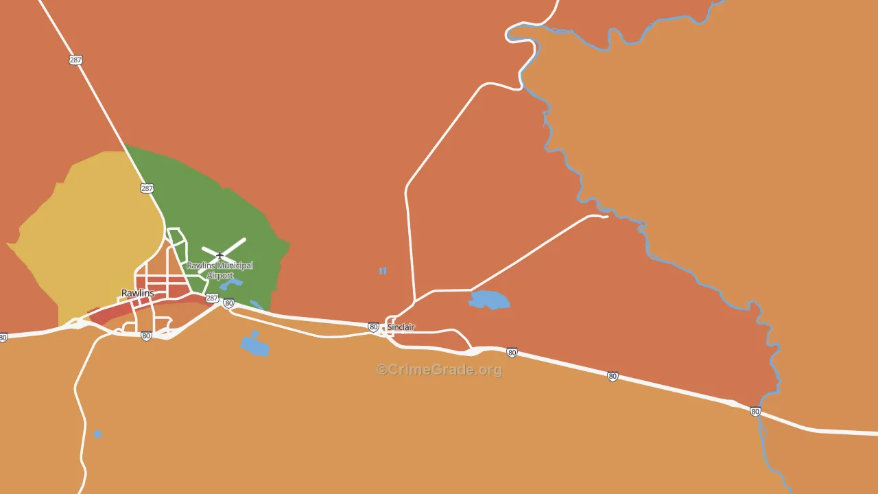 Sinclair, WY Map of Theft Rates