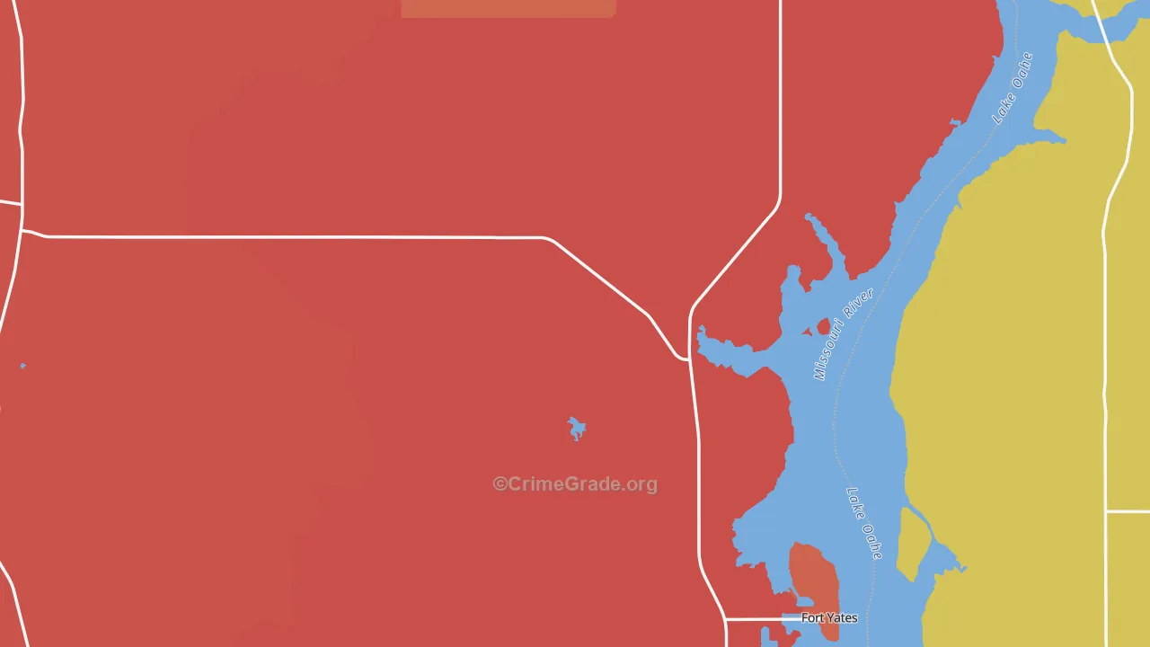 Sioux County, ND Map of Theft Rates