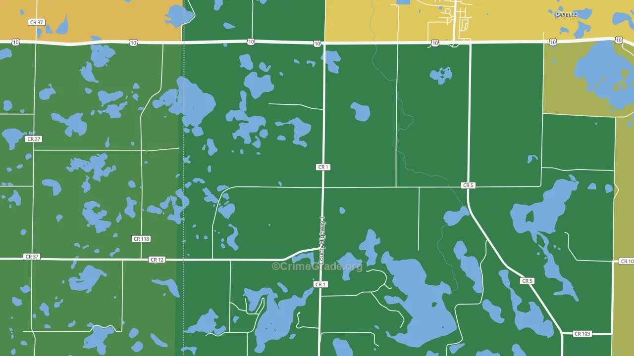 Sioux Valley, MN Map of Theft Rates