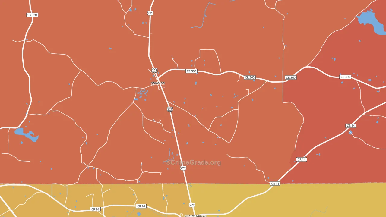 Sirmans, FL Map of Theft Rates