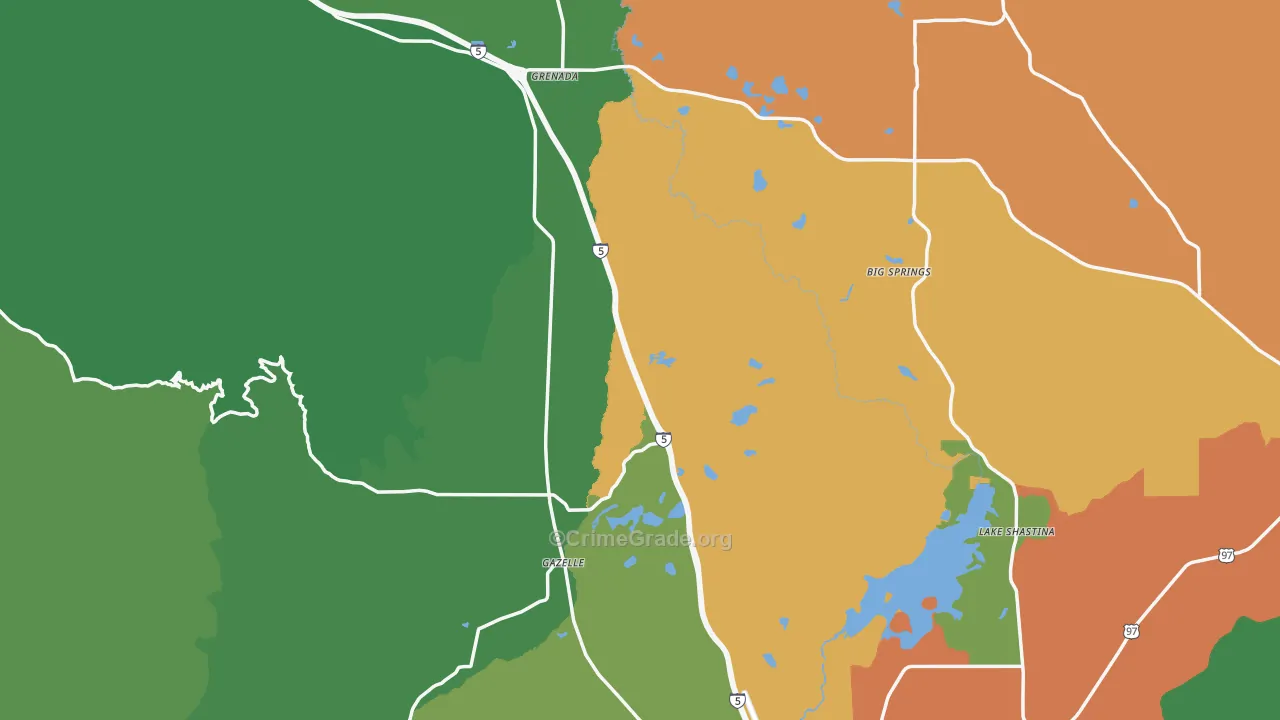 Siskiyou County, CA Map of Theft Rates