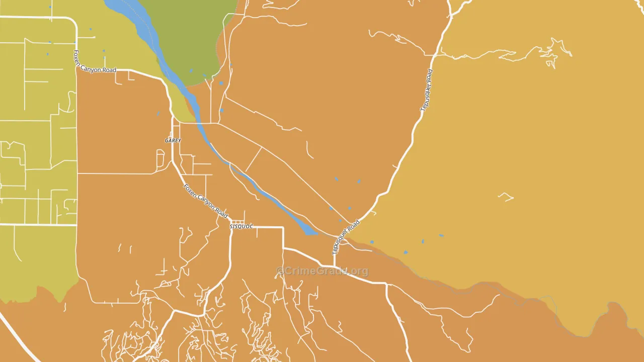 Sisquoc, CA Map of Theft Rates
