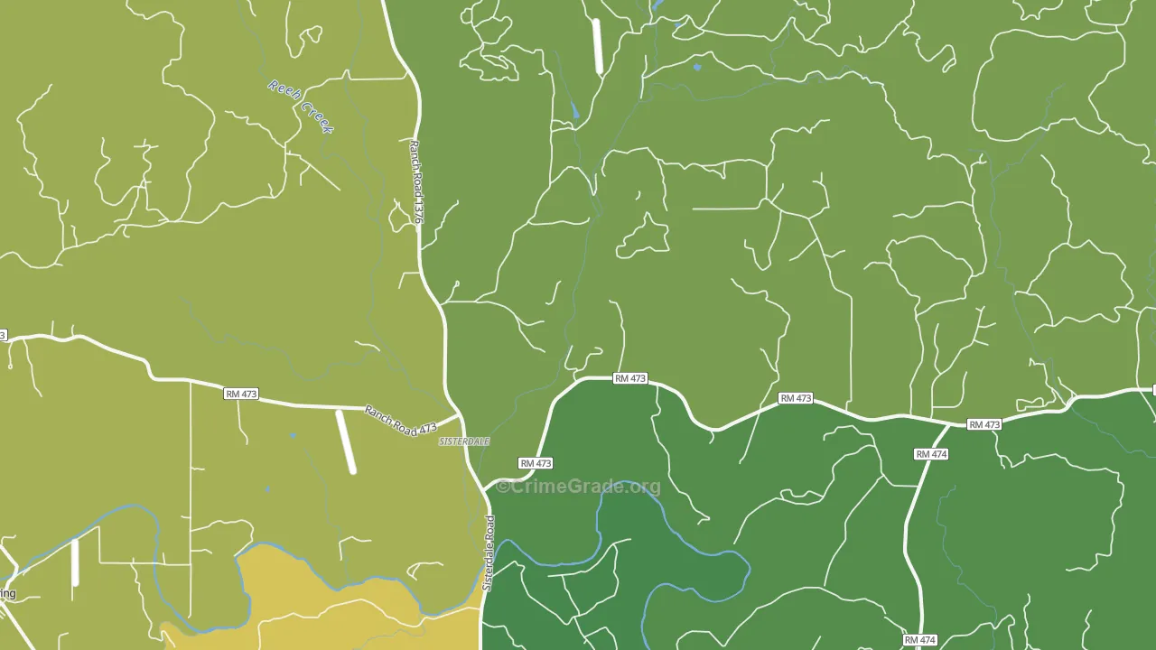 Sisterdale, TX Map of Theft Rates