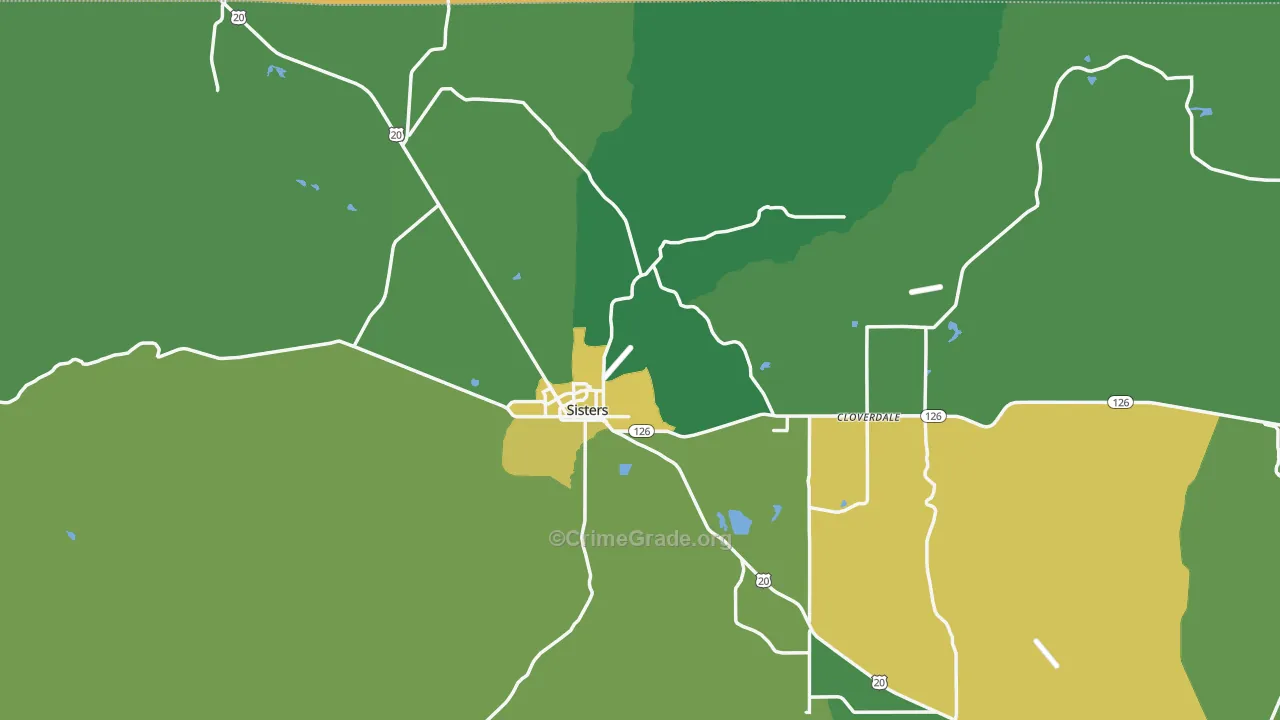 Sisters, OR Map of Theft Rates