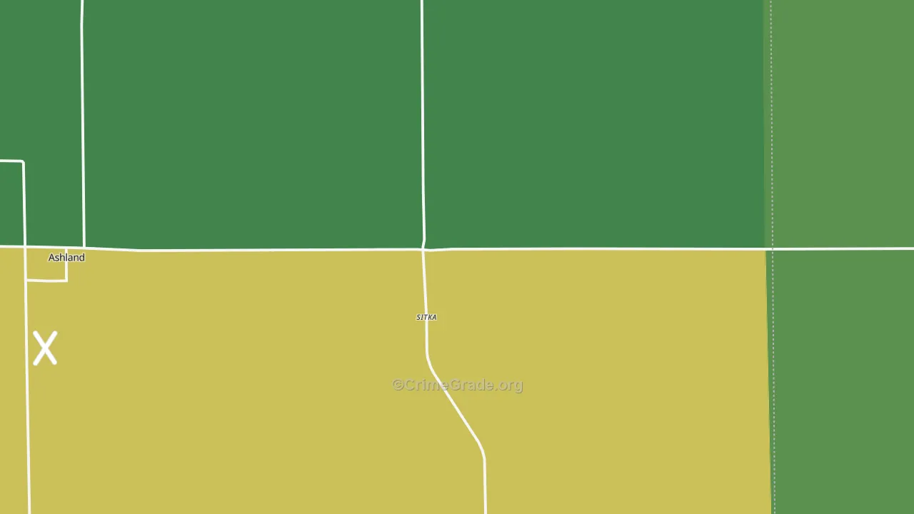 Sitka, KS Map of Theft Rates