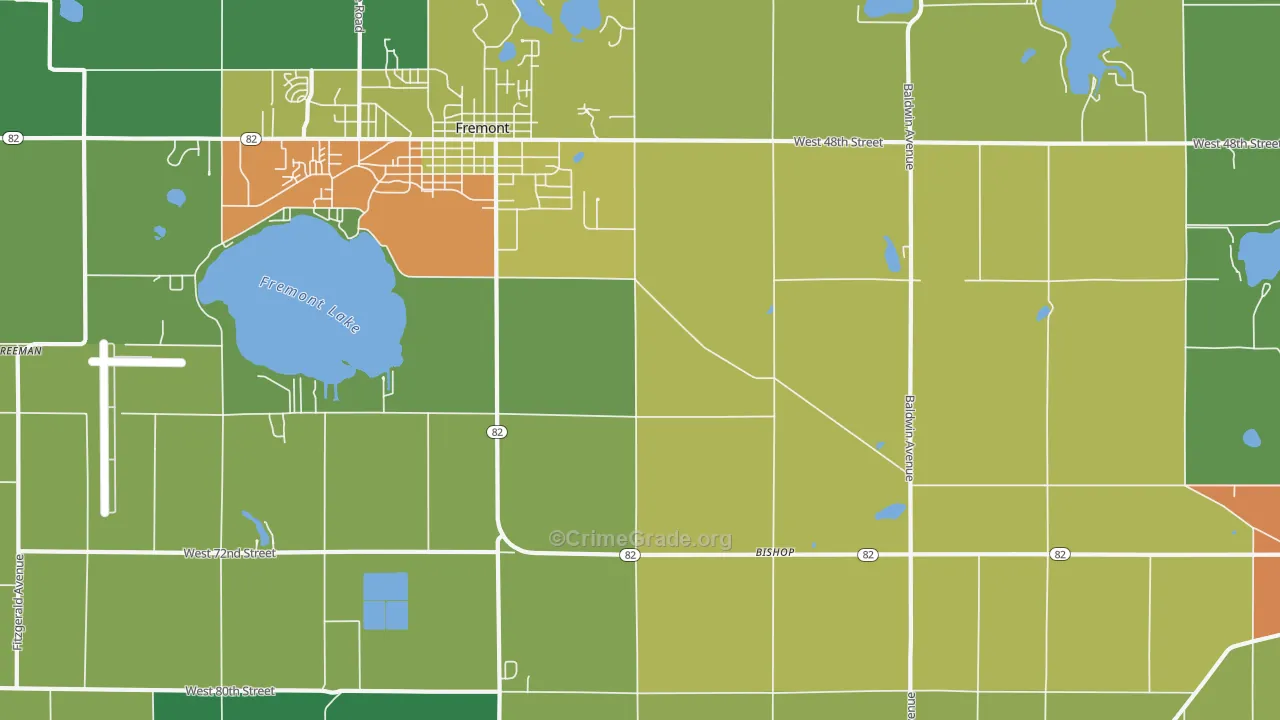 Sitka, MI Map of Theft Rates