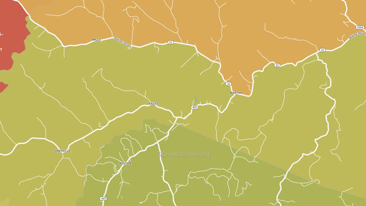Skaggs, KY Map of Theft Rates