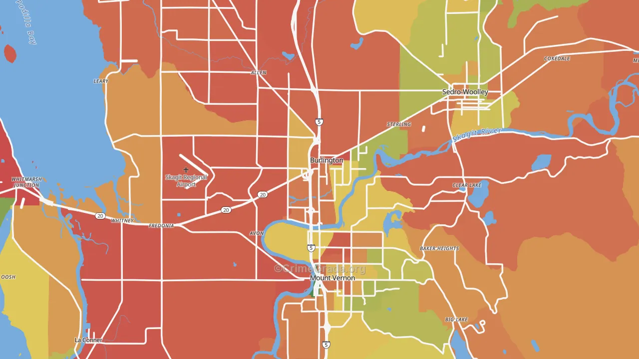 Skagit County, WA Map of Theft Rates