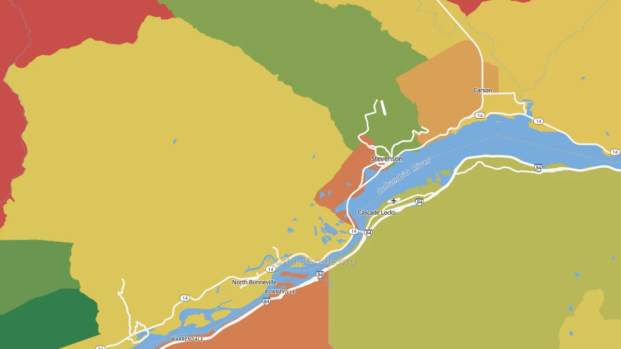 Skamania County, WA Map of Theft Rates