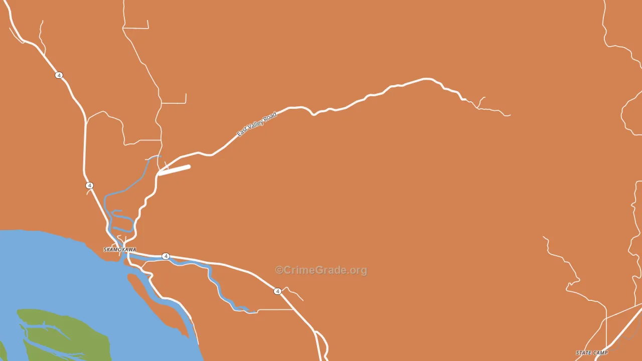 Skamokawa Valley, WA Map of Theft Rates