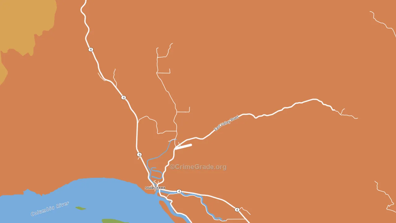 Skamokawa, WA Map of Theft Rates