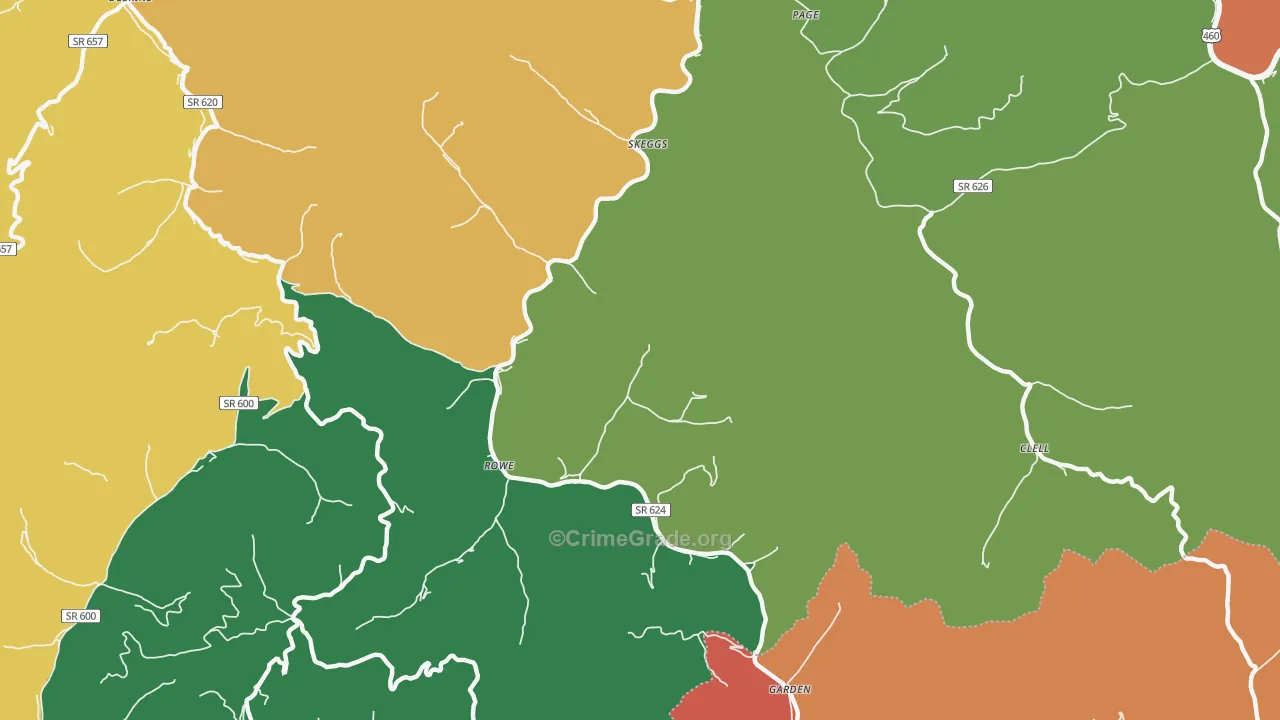 Skeggs, VA Map of Theft Rates