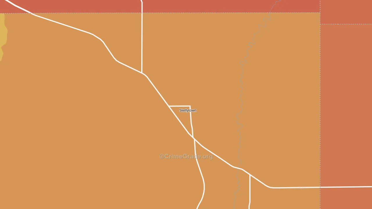 Skellytown, TX Map of Theft Rates