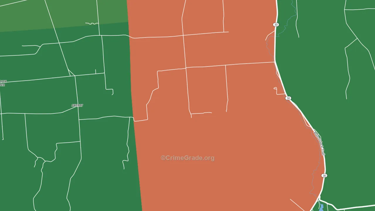 Skerry, NY Map of Theft Rates