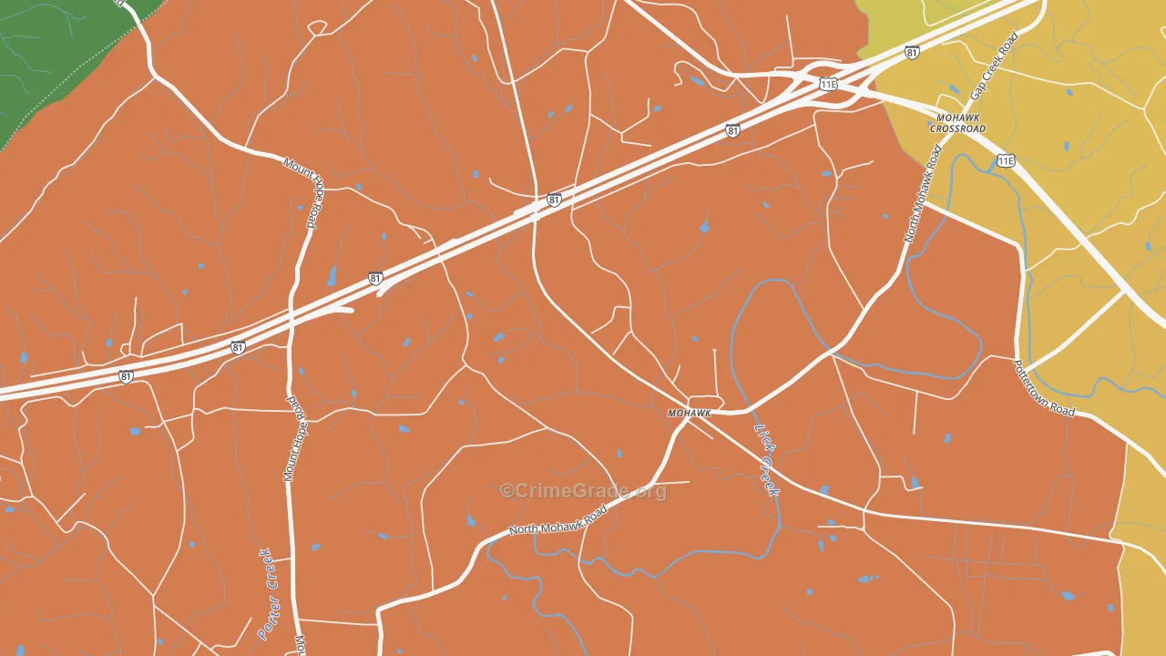 Skinner Crossroad, TN Map of Theft Rates