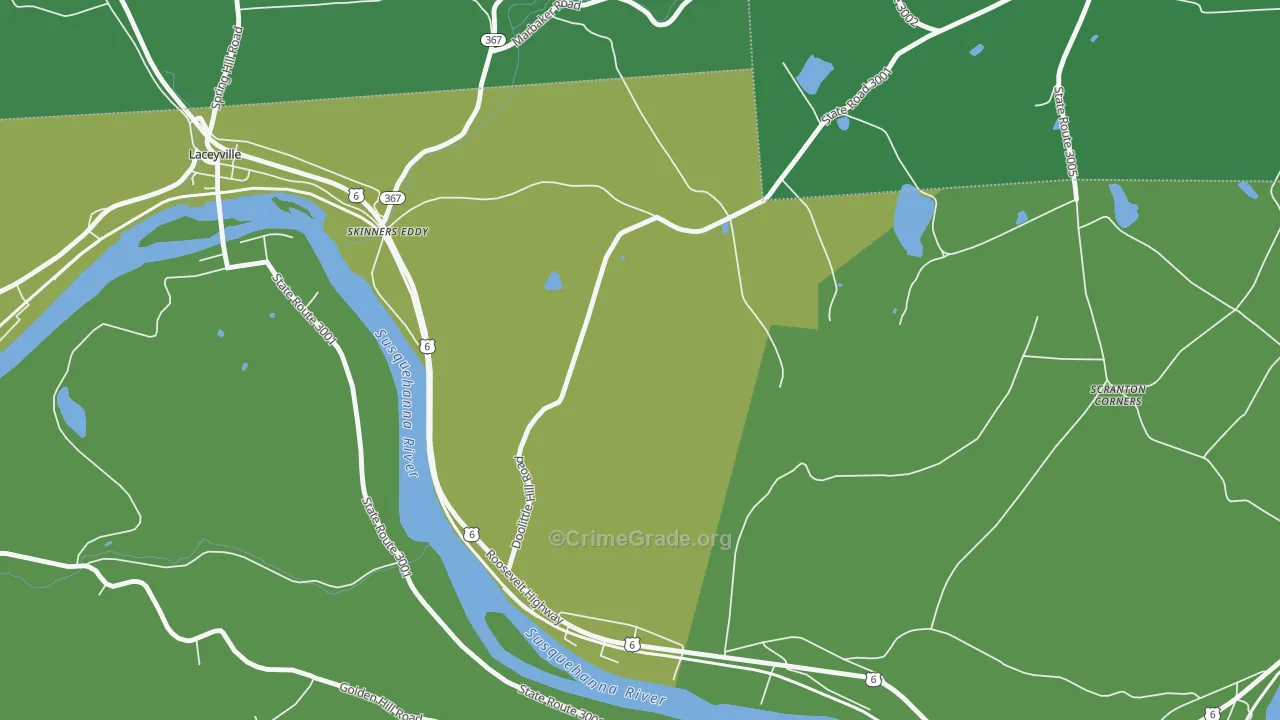 Skinners Eddy, PA Map of Theft Rates