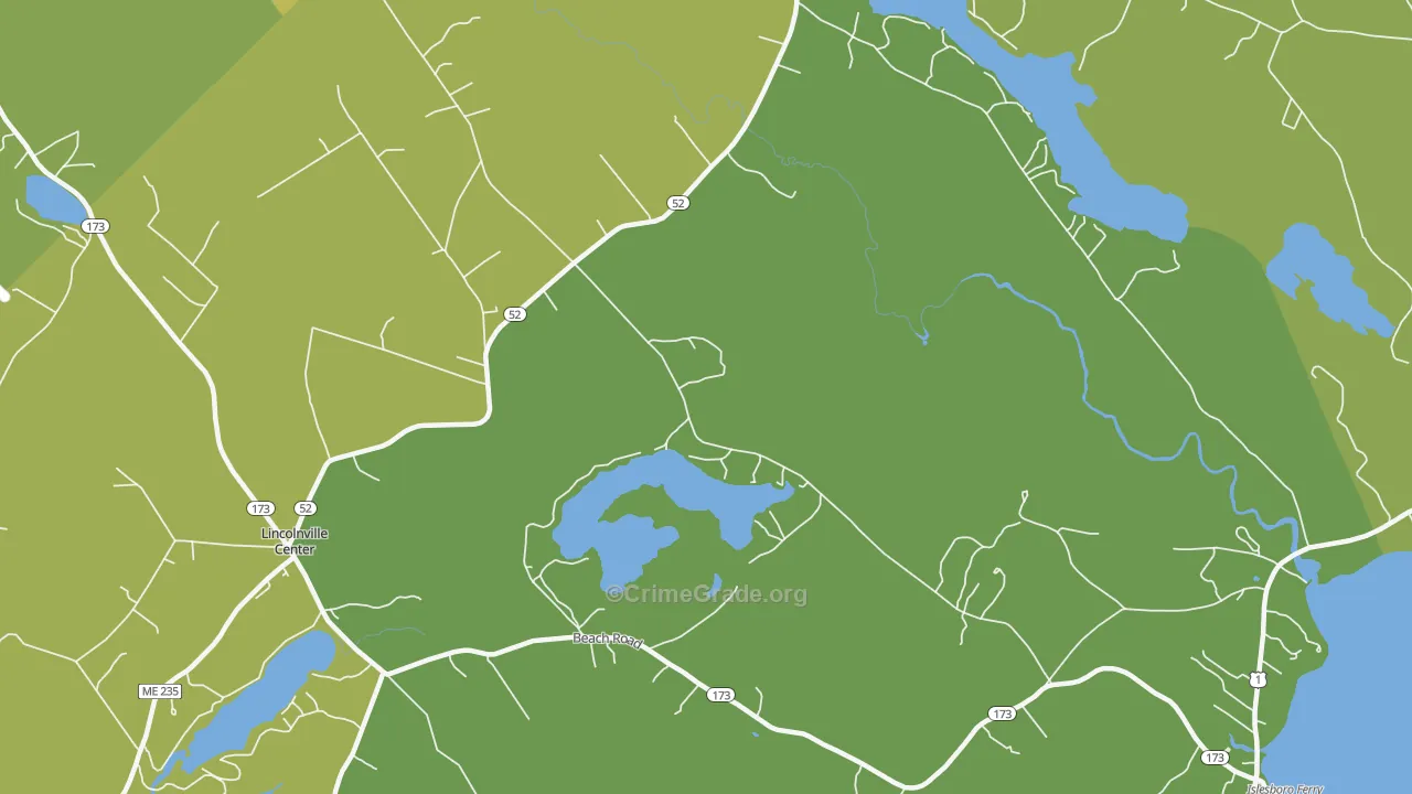 Slab City, ME Map of Theft Rates