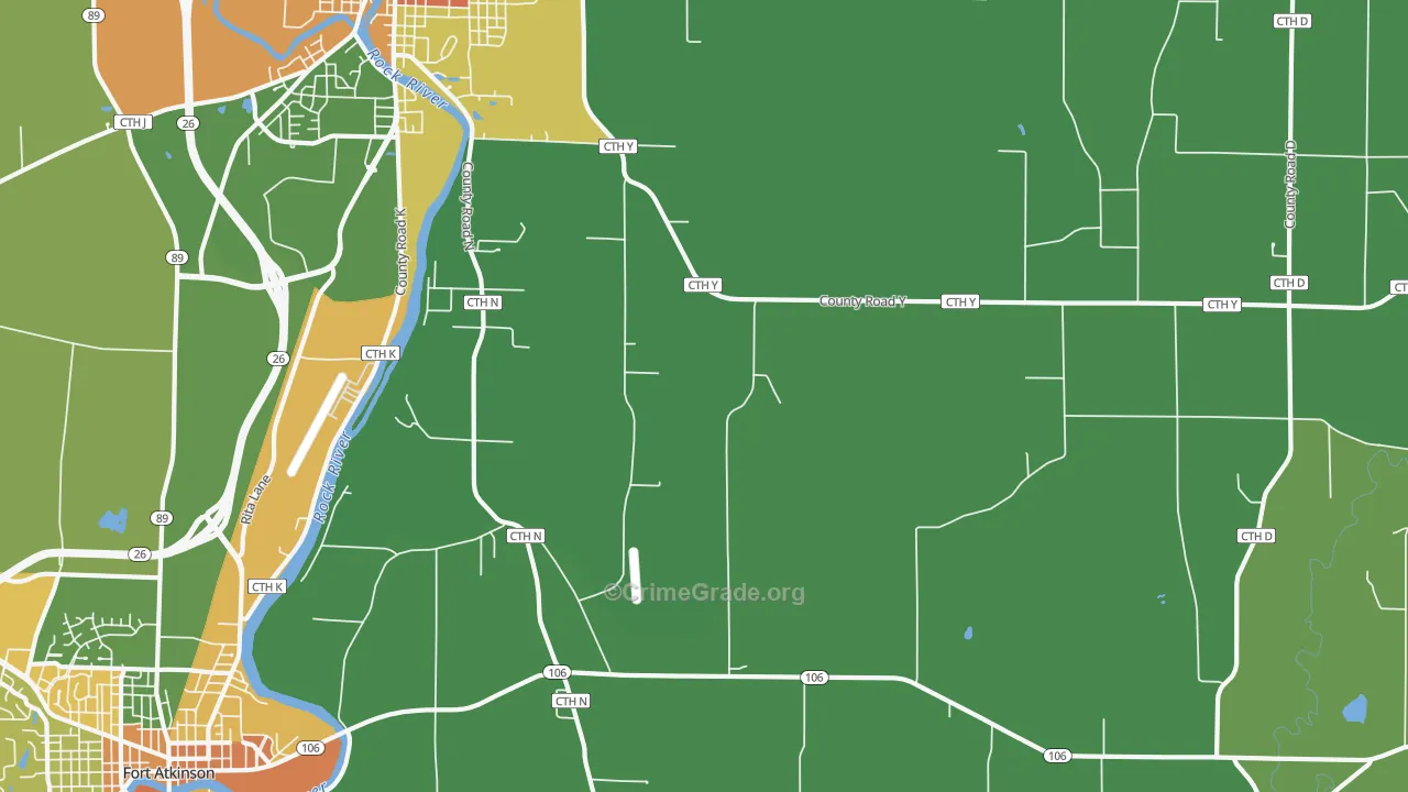 Slabtown, WI Map of Theft Rates