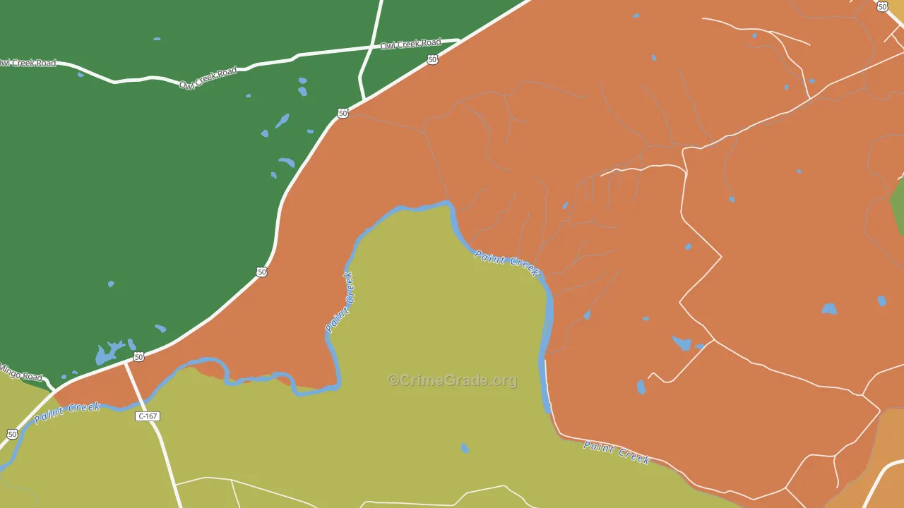 Slate Mills, OH Map of Theft Rates