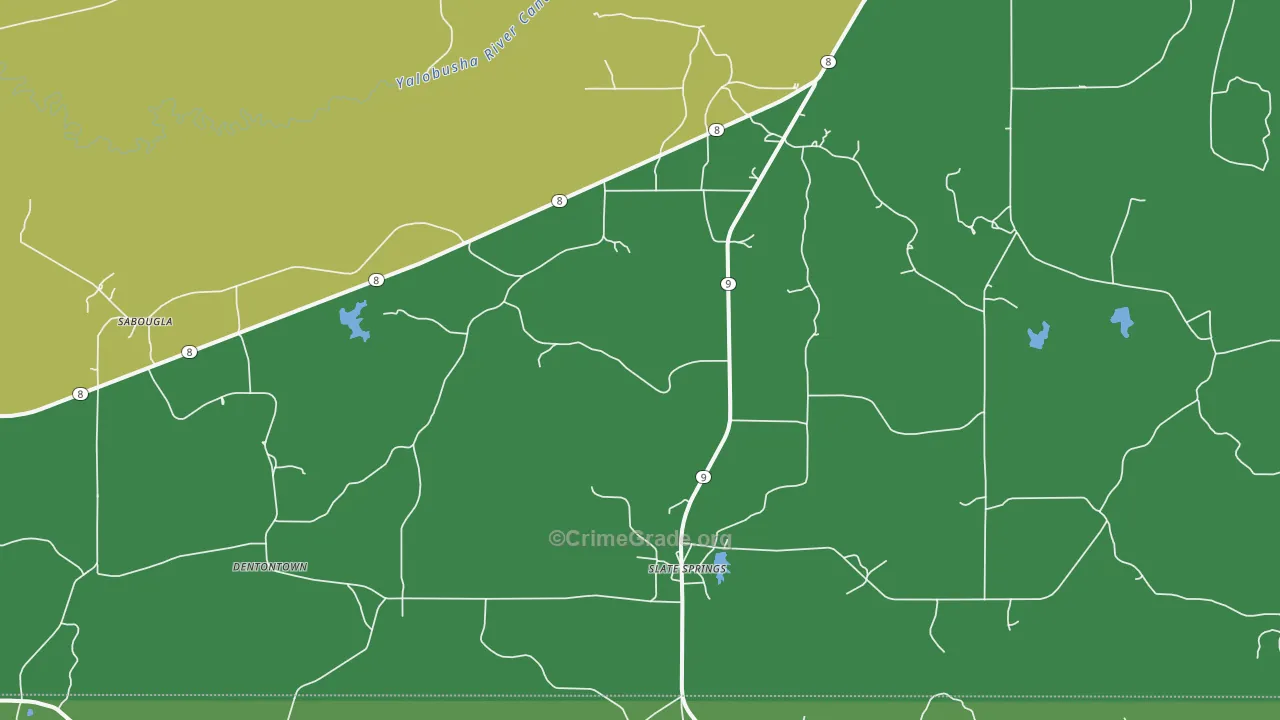 Slate Spring, MS Map of Theft Rates