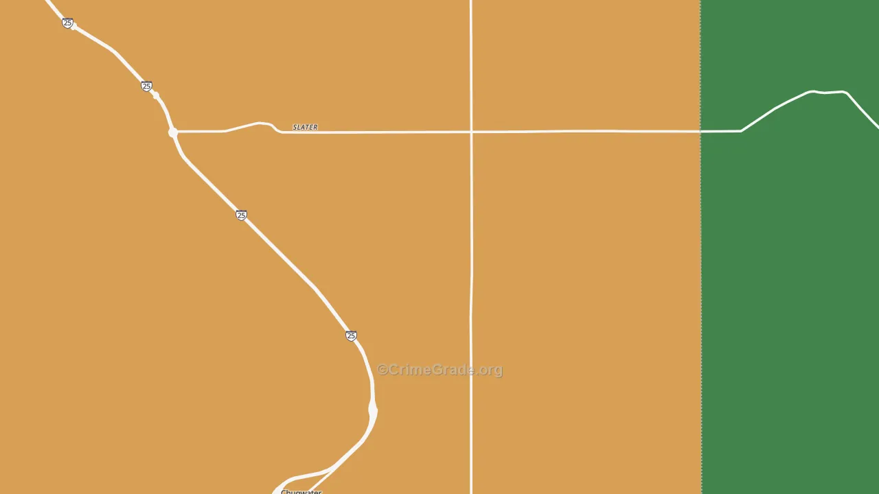 Slater, WY Map of Theft Rates