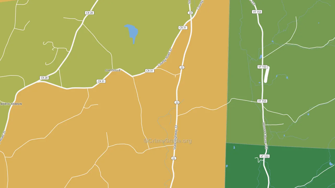 Slateville, NY Map of Theft Rates
