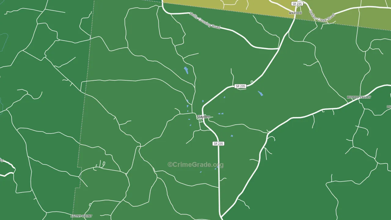 Slayden, TN Map of Theft Rates