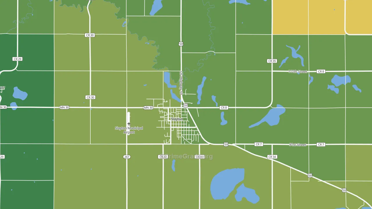 Slayton, MN Map of Theft Rates