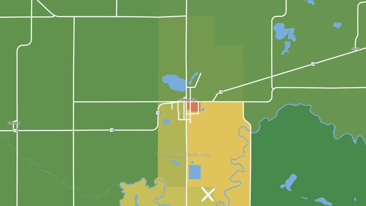 Sleepy Eye, MN Map of Theft Rates