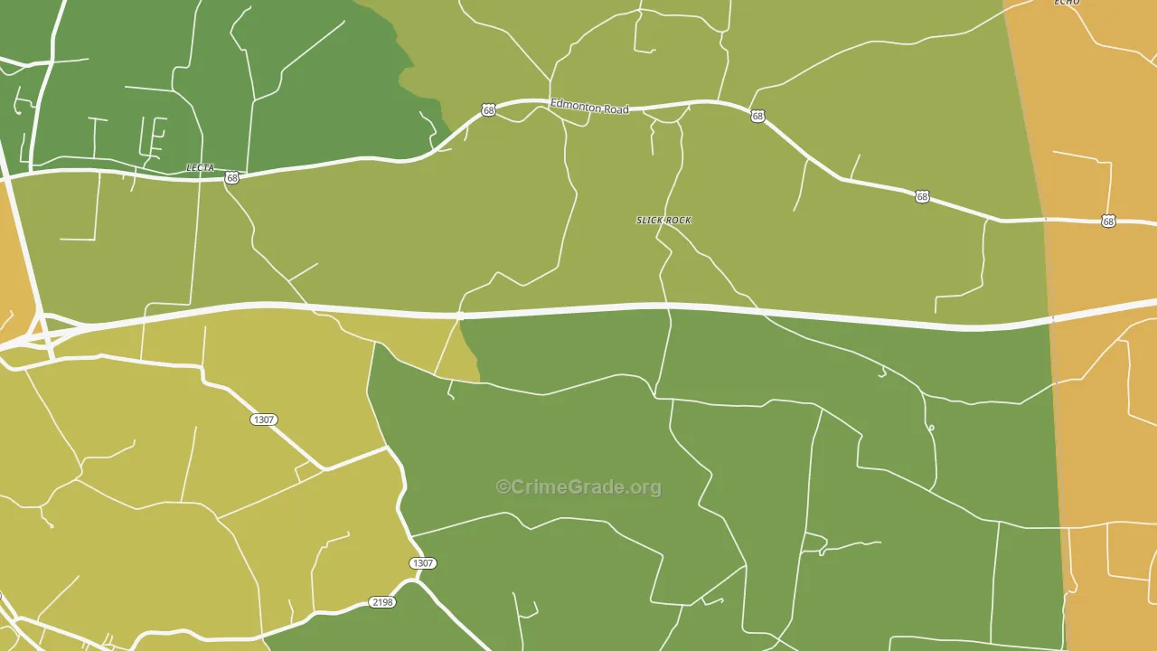 Slick Rock, KY Map of Theft Rates