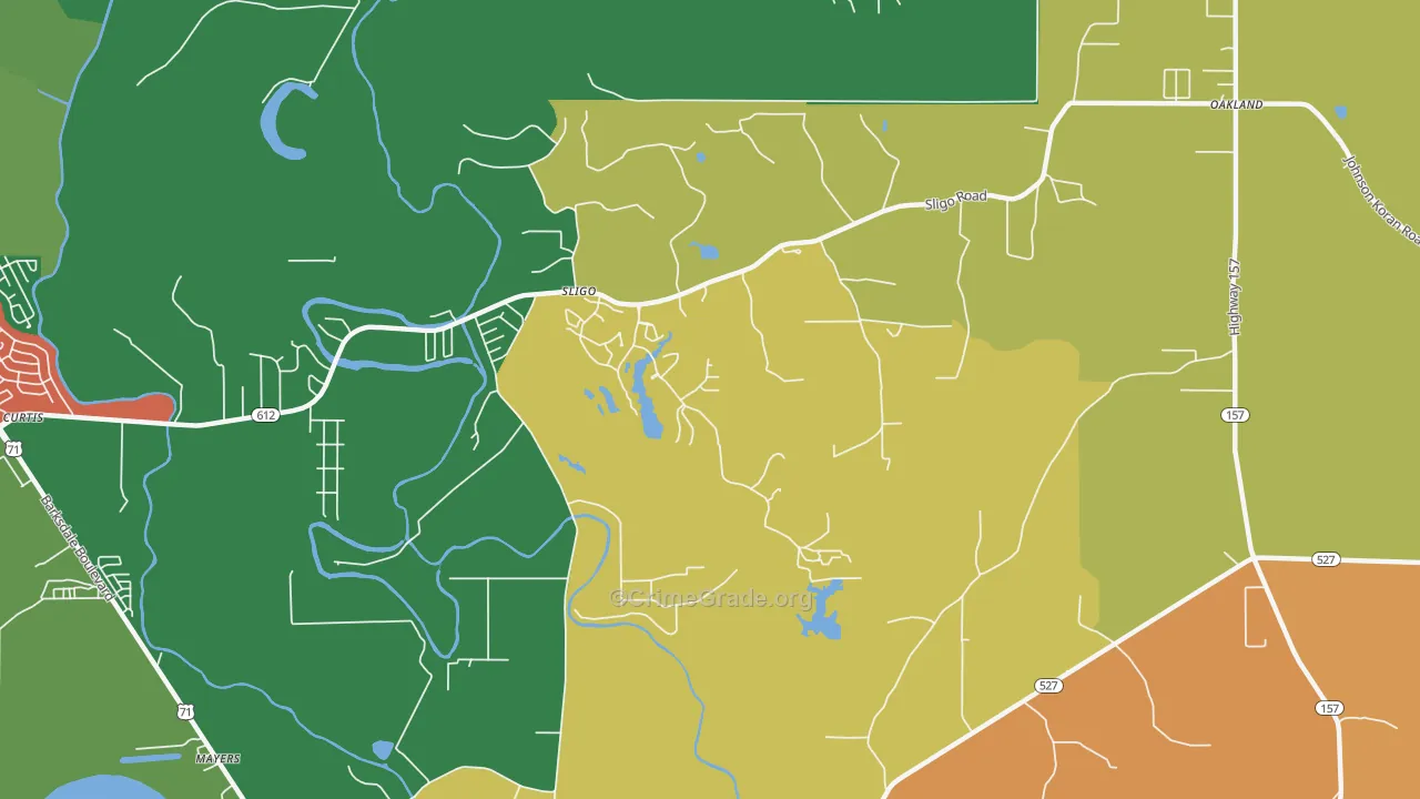 Sligo, LA Map of Theft Rates