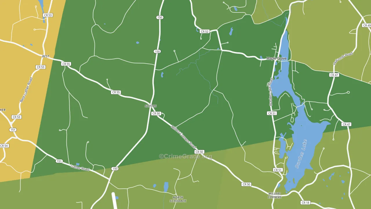 Sliters, NY Map of Theft Rates